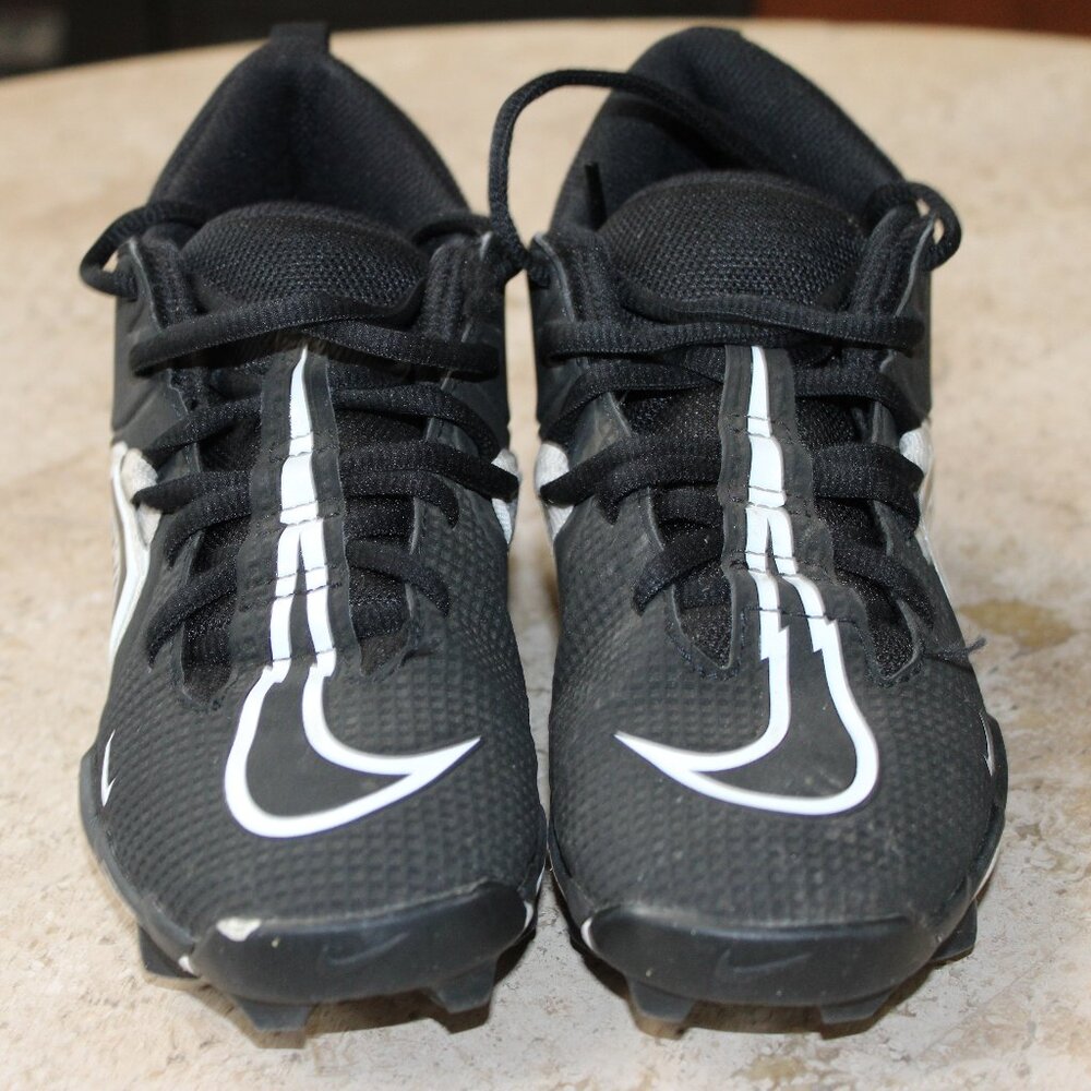 Nike Alpha Huarache 4 Keystone Black/White Cleats Boys Sz 3